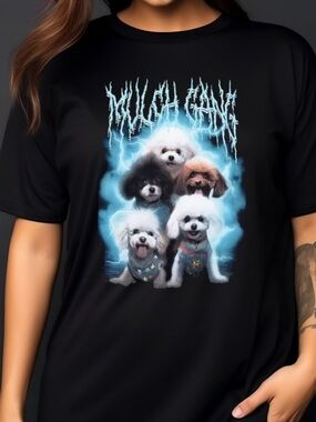 Hot Topic Funny Mulch Gang T-shirt By Friday Jr. For Cute Dog Lovers Graphic S